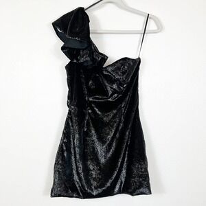 DO+BE Black Shimmer One Shoulder Dress Size Medium